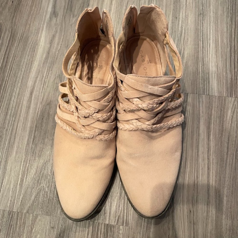Caslon Liam Braided Booties Boots - Blush Pink - Size 8M